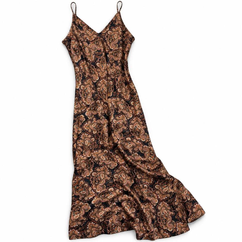 Nili Lotan Paisley Maxi Slip Dress S Boho 90s
